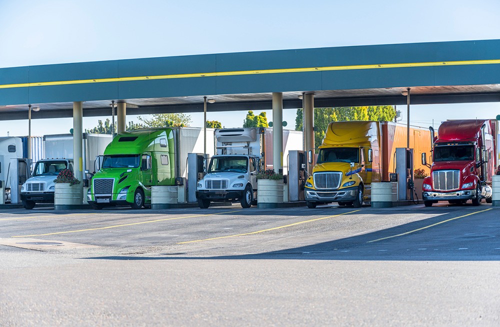 Semi Trucks Refueling