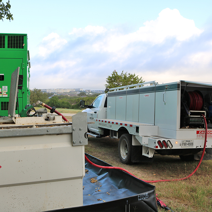 Bear Oil fueling on-site equipment
