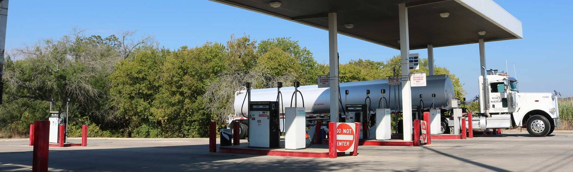 Diesel truck at fuel site