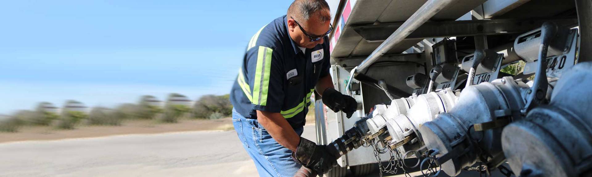 Fuel truck delivering diesel